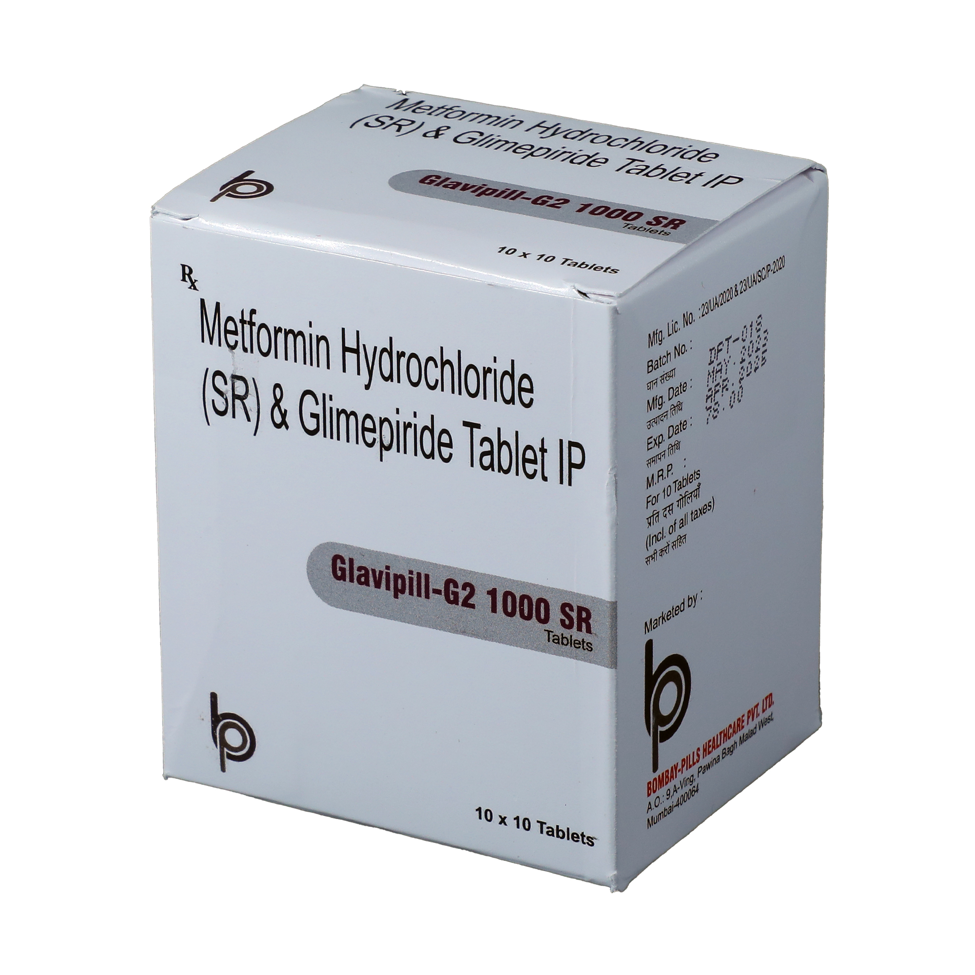 GLIMEPIRIDE 2MG + METFORMIN 1000MG SUSTAINED RELEASE